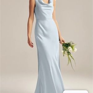 NET AW Bridal Satin Powder Blue Dress size 6